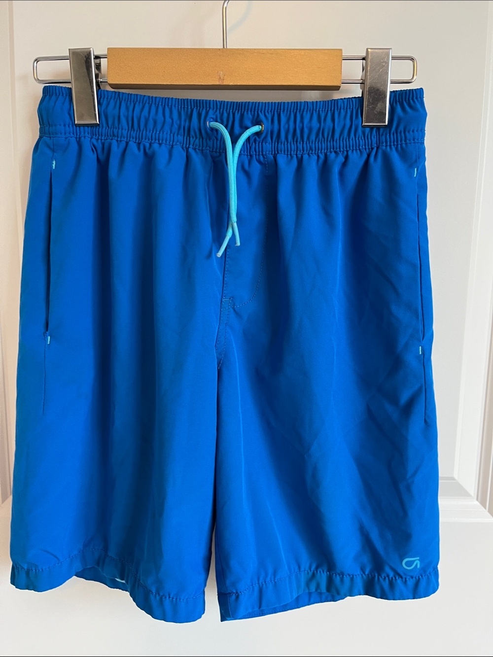 GAP Bright Blue Swim Trunks with Teal Drawstring